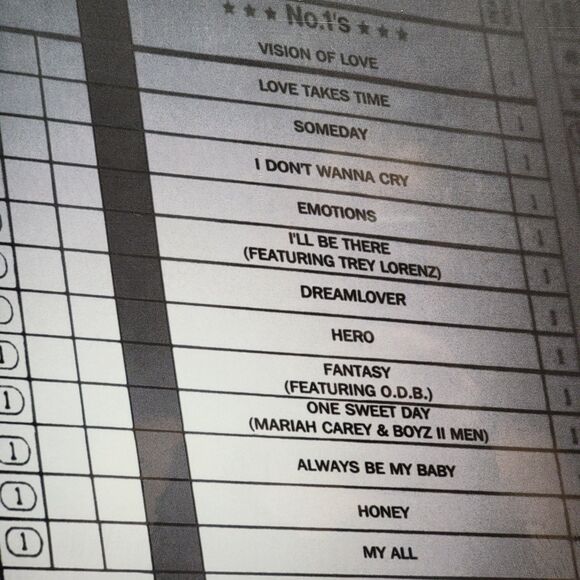 VINYL Mariah Carey: #1's - 2 Silver/Black Swirl LP + 4 Bonus Tracks NEW / SEALED - Picture 5 of 6